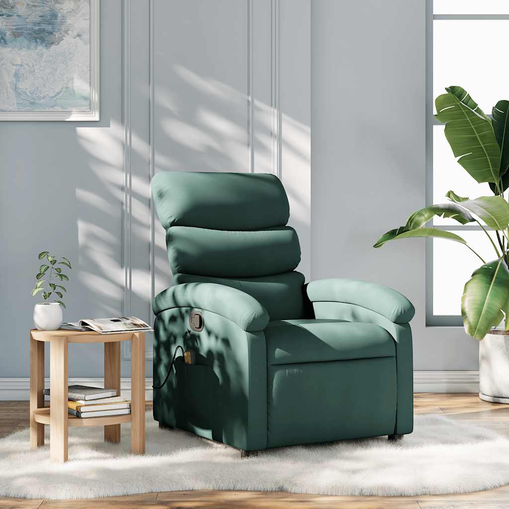 Vidaxl massagestoel met donkergroene stof