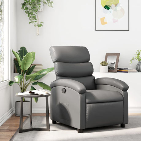 Vidaxl relaxfauteuil grijs kunstleer