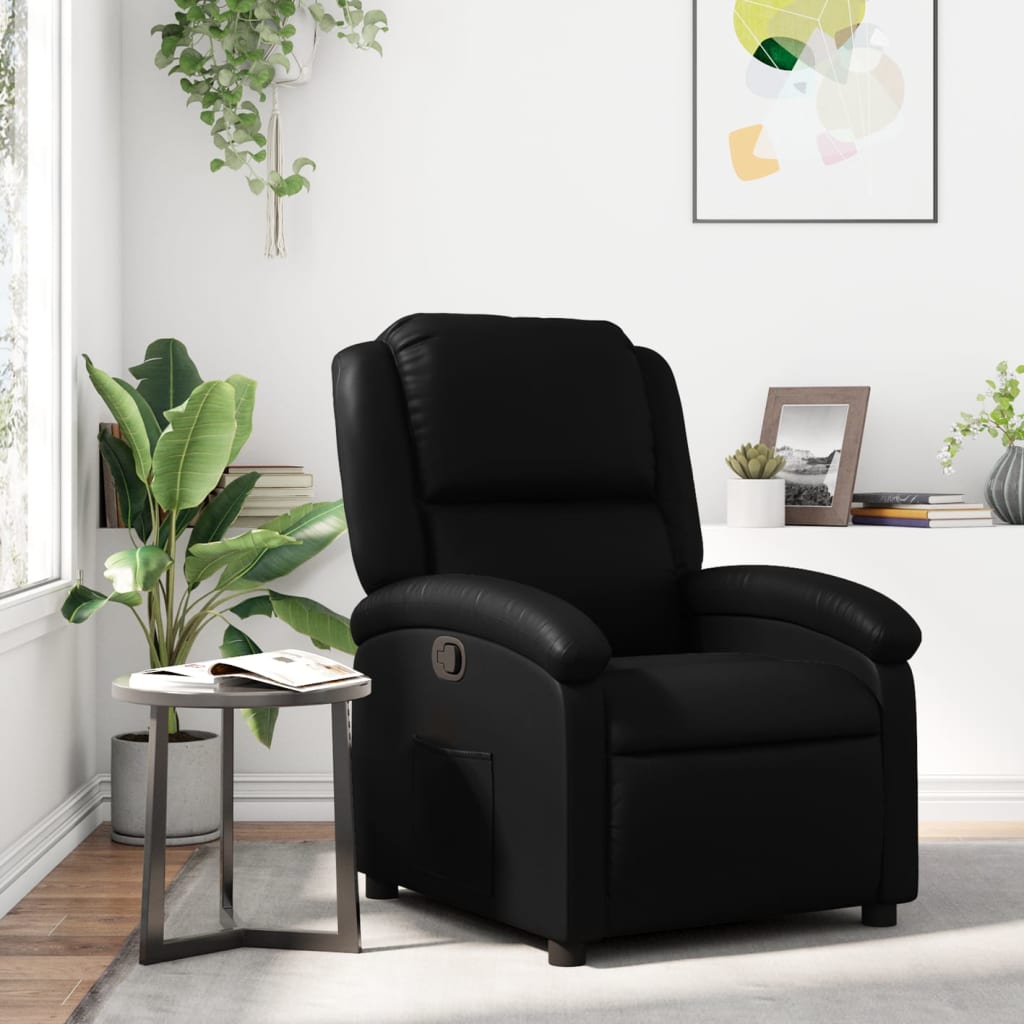 Vidaxl relaxfauteuil zwart kunstleer