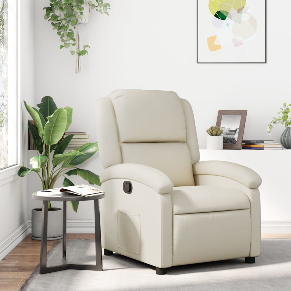Vidaxl relaxfauteuil crèmekleurig kunstleer