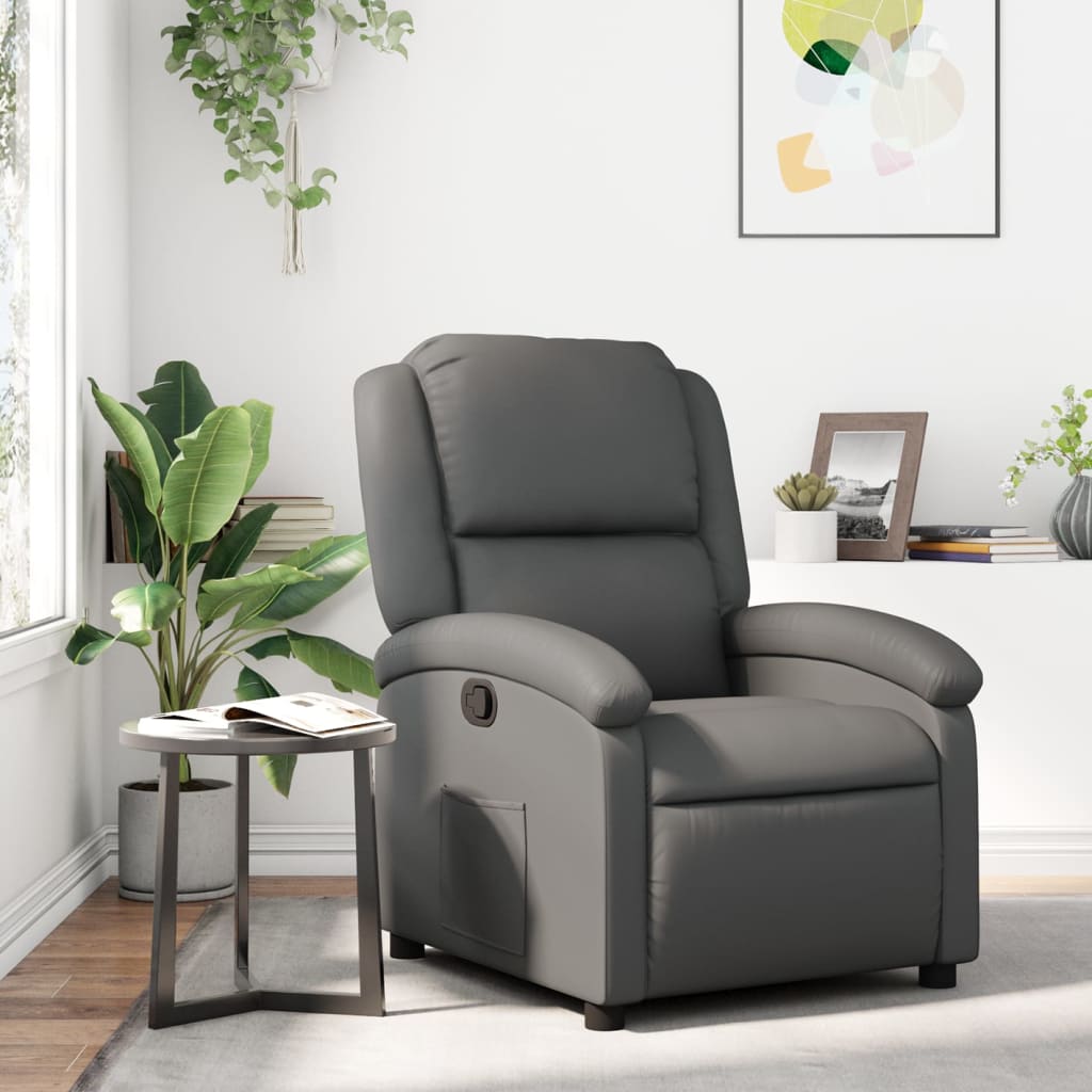 Vidaxl relaxfauteuil grijs kunstleer