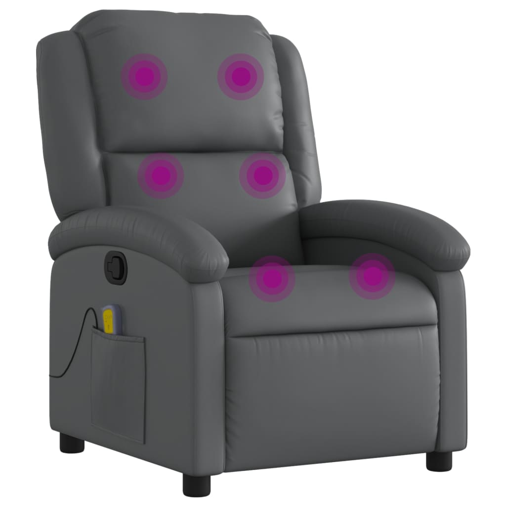 Vidaxl massagestoel van grijs kunstleer