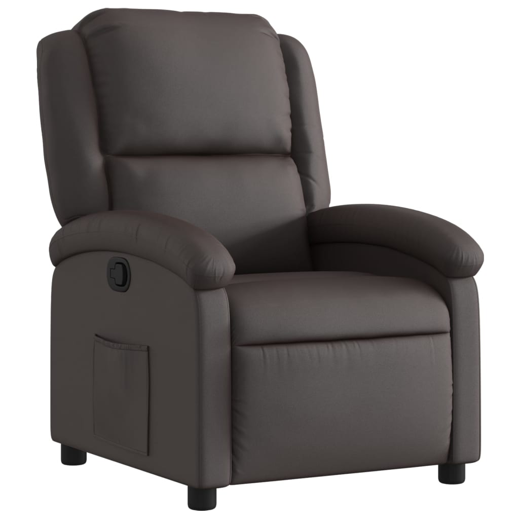 Vidaxl relaxfauteuil donkerbruin echt leer