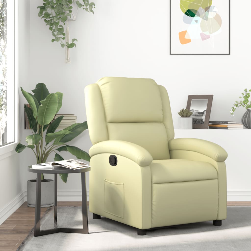 Vidaxl relaxfauteuil crèmekleurig echt leer