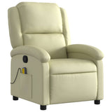 Vidaxl massagestoel van echt leer, crèmekleurig