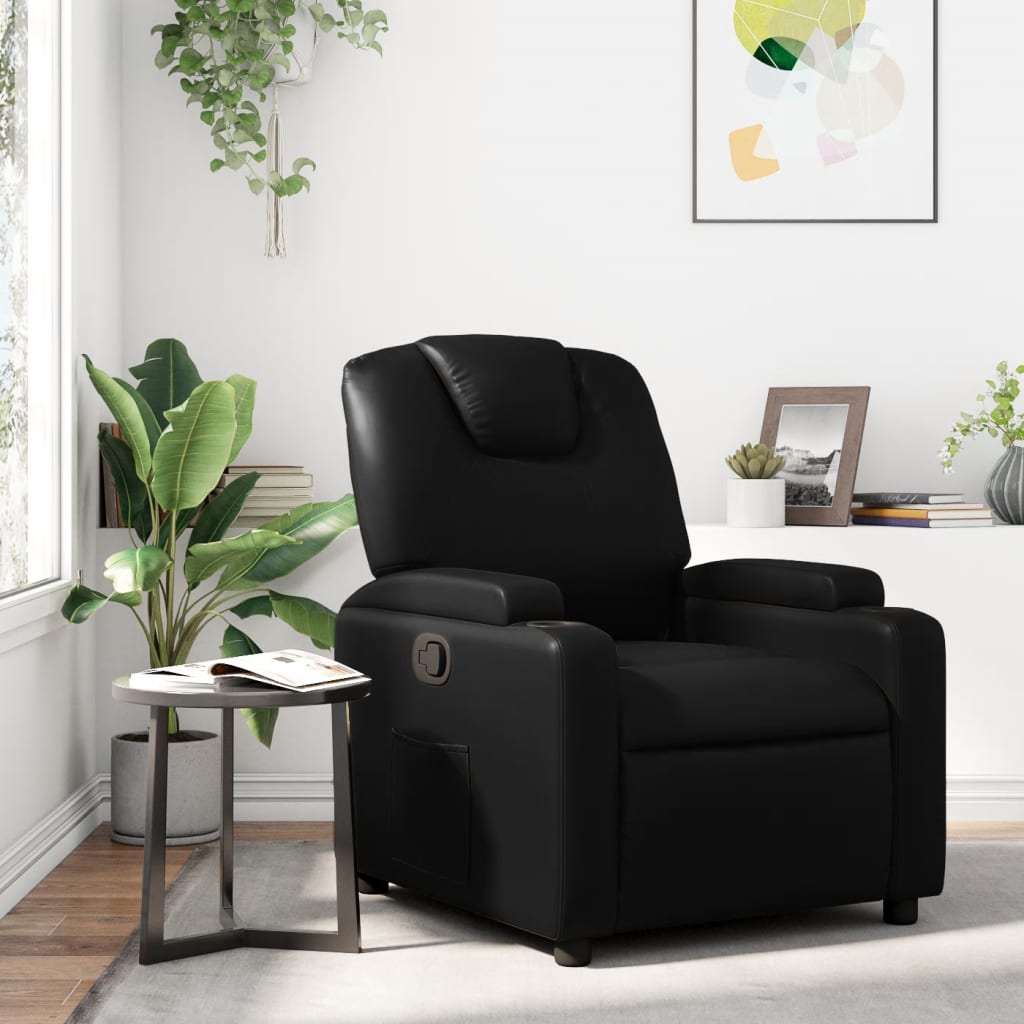 Vidaxl relaxfauteuil zwart kunstleer
