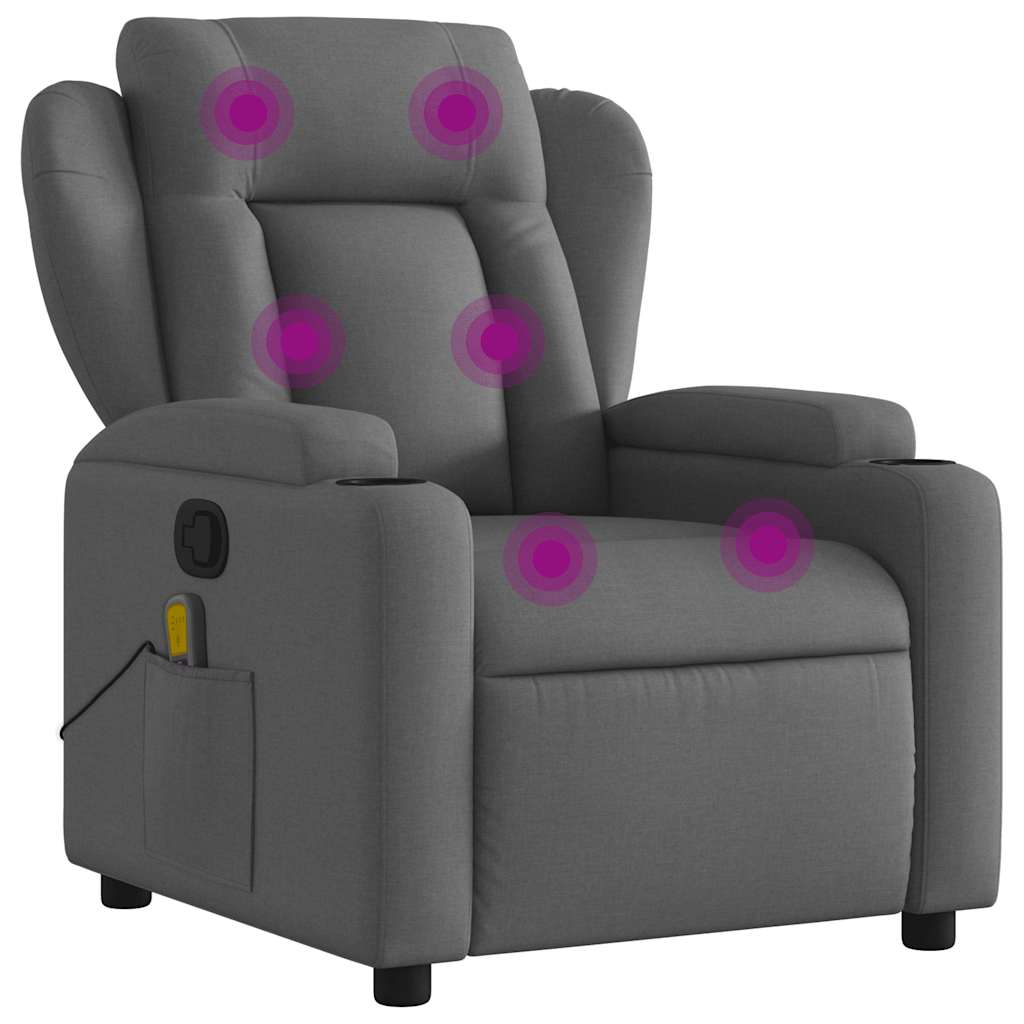 Vidaxl massagestoel in donkergrijze stof