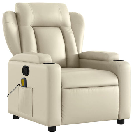 Vidaxl massagestoel van kunstleer in crèmekleur