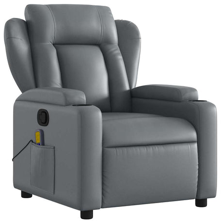 Vidaxl massagestoel van grijs kunstleer