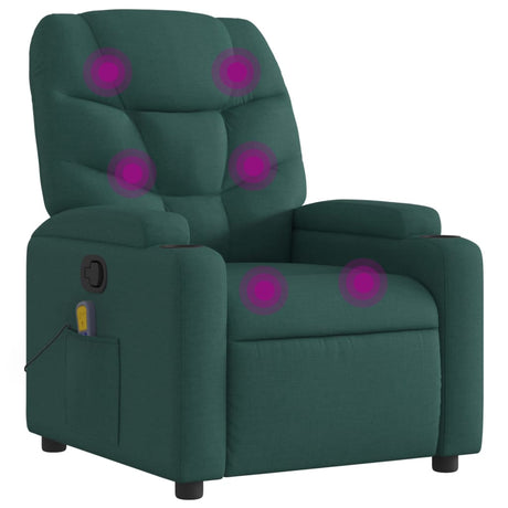 Vidaxl massagestoel met donkergroene stof