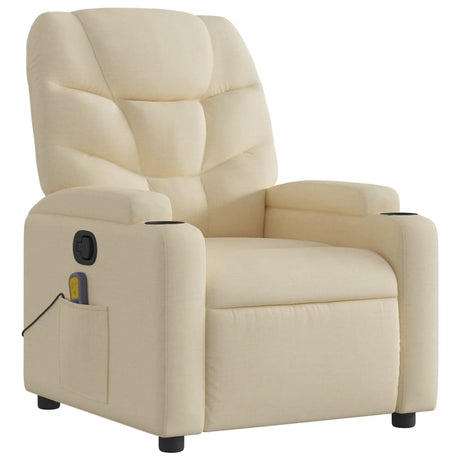 Vidaxl massagestoel met crèmekleurige stof