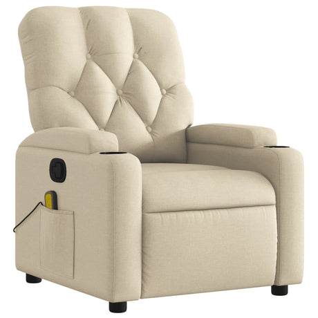 Vidaxl massagestoel met crèmekleurige stof