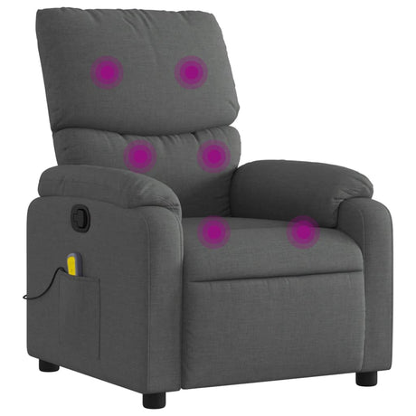 Vidaxl massagestoel in donkergrijze stof