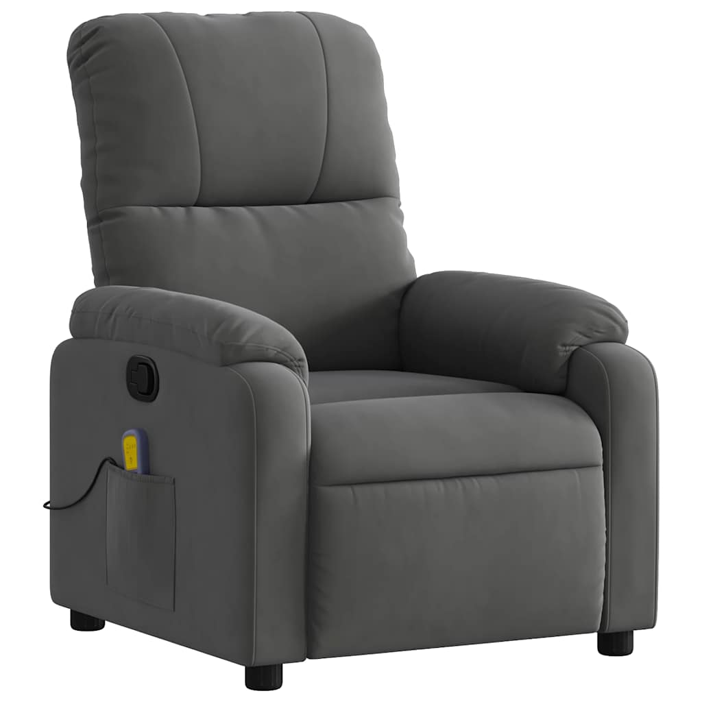 Vidaxl massagestoel in donkergrijs microvezelstof