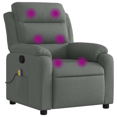 Vidaxl massagestoel in donkergrijze stof