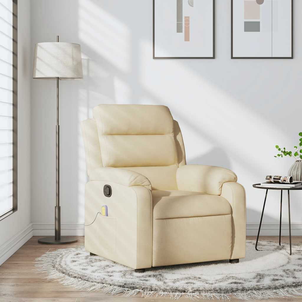 Vidaxl massagestoel met crèmekleurige stof