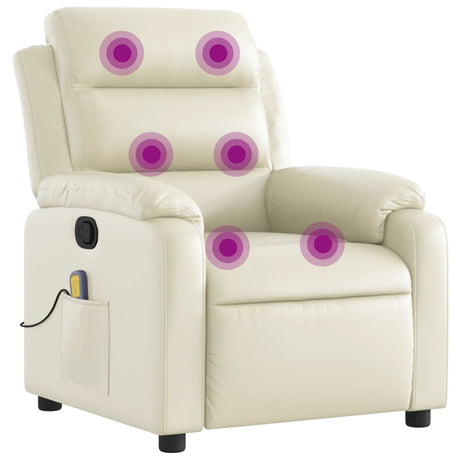 Vidaxl massagestoel van kunstleer in crèmekleur