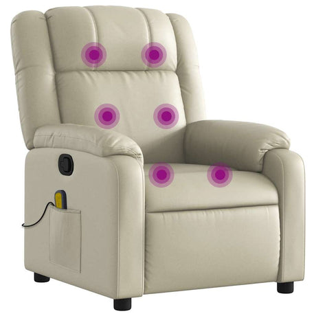 Vidaxl massagestoel van kunstleer in crèmekleur