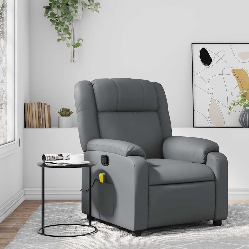 Vidaxl massagestoel van grijs kunstleer