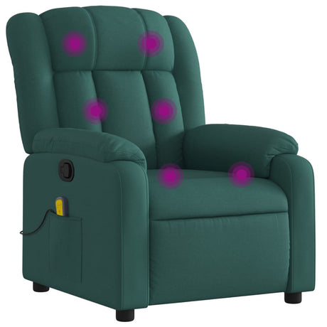 Vidaxl massagestoel met donkergroene stof