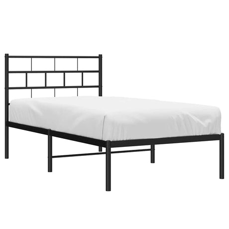 Vidaxl bedframe met hoofdbord metaal zwart 100x190 cm