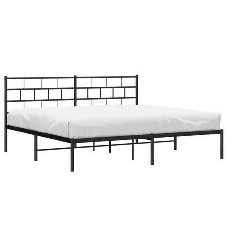 Vidaxl bedframe met hoofdbord metaal zwart 180x200 cm