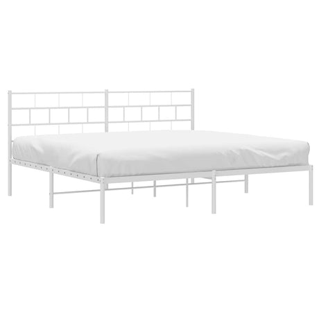 Vidaxl bedframe met hoofdbord metaal wit 193x203 cm