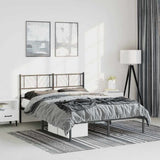 Vidaxl bedframe met hoofdbord metaal zwart 150x200 cm