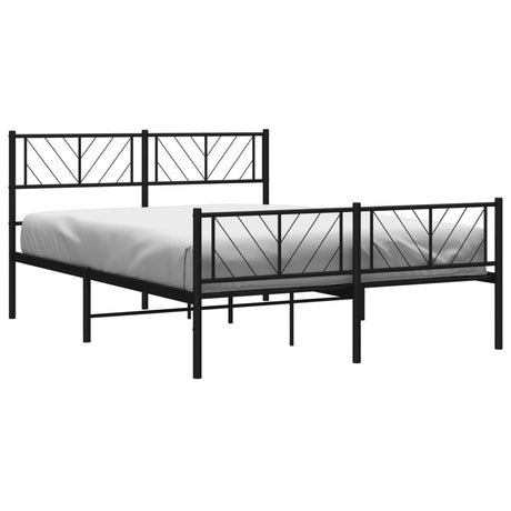 Vidaxl bedframe met hoofd- en voeteneinde metaal zwart 120x200 cm