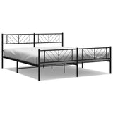 Vidaxl bedframe met voetbord zonder matras metaal zwart 180x200 cm