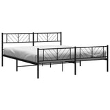 Vidaxl bedframe met voetbord zonder matras metaal zwart 180x200 cm