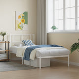 Vidaxl bedframe met hoofdbord metaal wit 90x190 cm