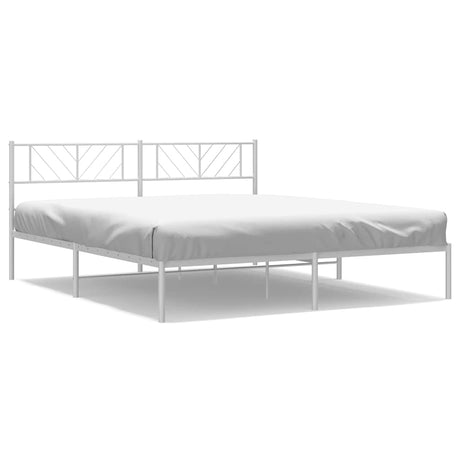 Vidaxl bedframe met hoofdbord metaal wit 193x203 cm