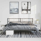 Vidaxl bedframe met hoofdbord metaal zwart 183x213 cm