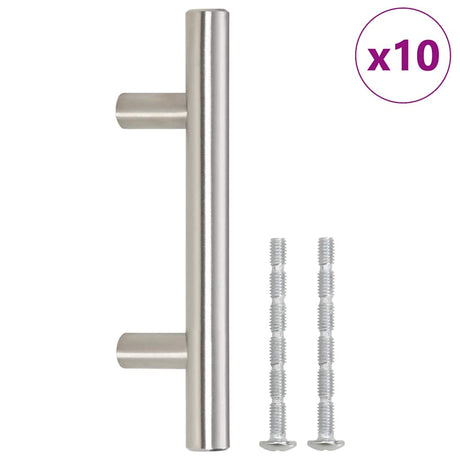 VidaXL Griffe 10 Stück 64 mm Edelstahl silberfarben