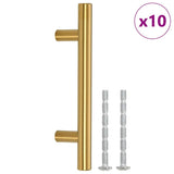 VidaXL Griffe 10 Stück 64 mm Edelstahl goldfarben