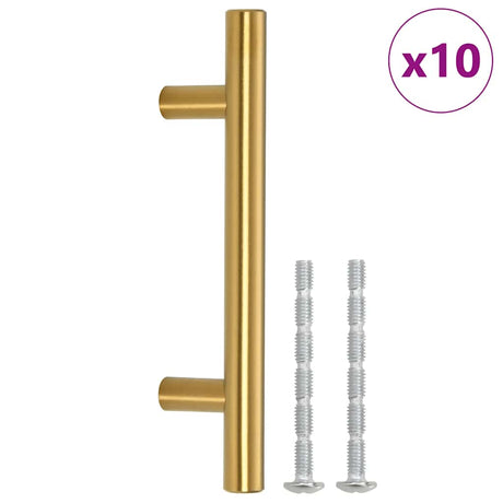VidaXL Griffe 10 Stück 64 mm Edelstahl goldfarben