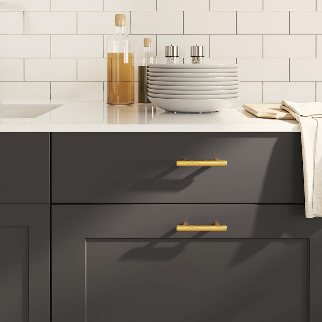VidaXL Griffe 10 Stück 64 mm Edelstahl goldfarben