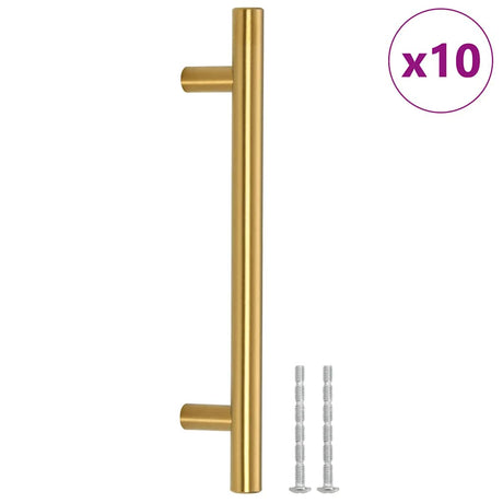 VidaXL Griffe 10 Stück 128 mm Edelstahl goldfarben