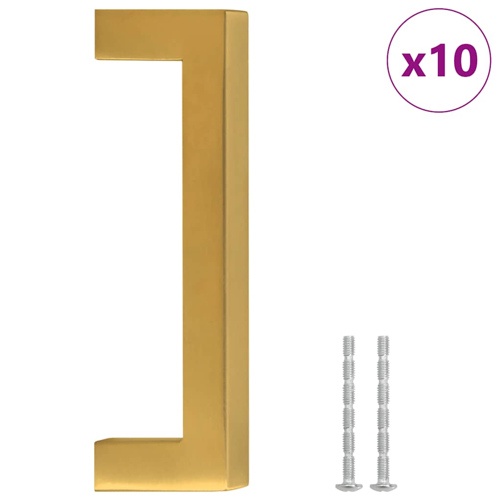 VidaXL Griffe 10 Stück 96 mm Edelstahl goldfarben