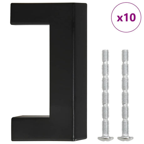VidaXL Griffe 10 Stück 64 mm Edelstahl schwarz