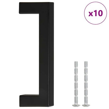 VidaXL Griffe 10 Stück 96 mm Edelstahl schwarz