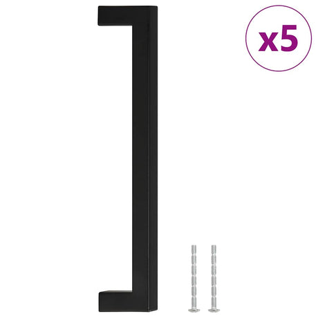 VidaXL Griffe 5 Stück 192 mm Edelstahl schwarz