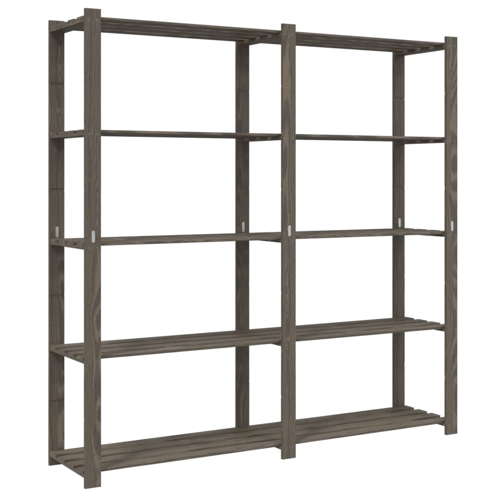 Vidaxx Lagerregal 5-lagig 170x38x170 cm massives Kiefernholz grau