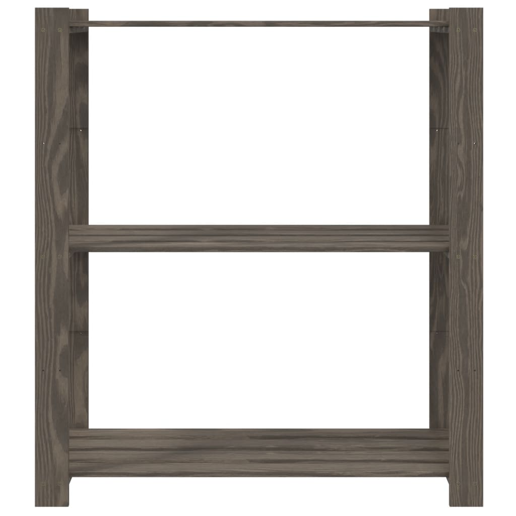 Vidaxx Lagerregal 3-lagig 80x38x90 cm massives Kiefernholz grau