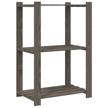 Vidaxx Lagerregal 3-lagig 60x38x90 cm massives Kiefernholz grau