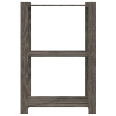 Vidaxx Lagerregal 3-lagig 60x38x90 cm massives Kiefernholz grau