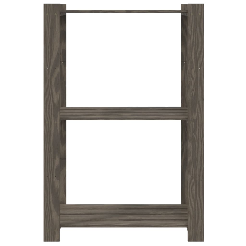Vidaxx Lagerregal 3-lagig 60x38x90 cm massives Kiefernholz grau