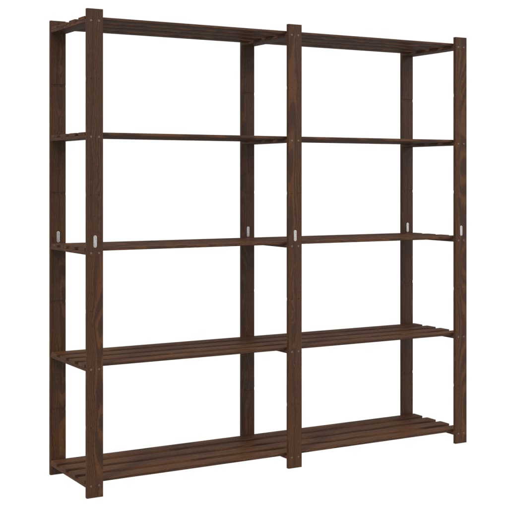 Vidaxx Lagerregal 5-lagig 170x38x170 cm massives Kiefernholz braun
