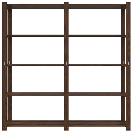 Vidaxx Lagerregal 5-lagig 170x38x170 cm massives Kiefernholz braun